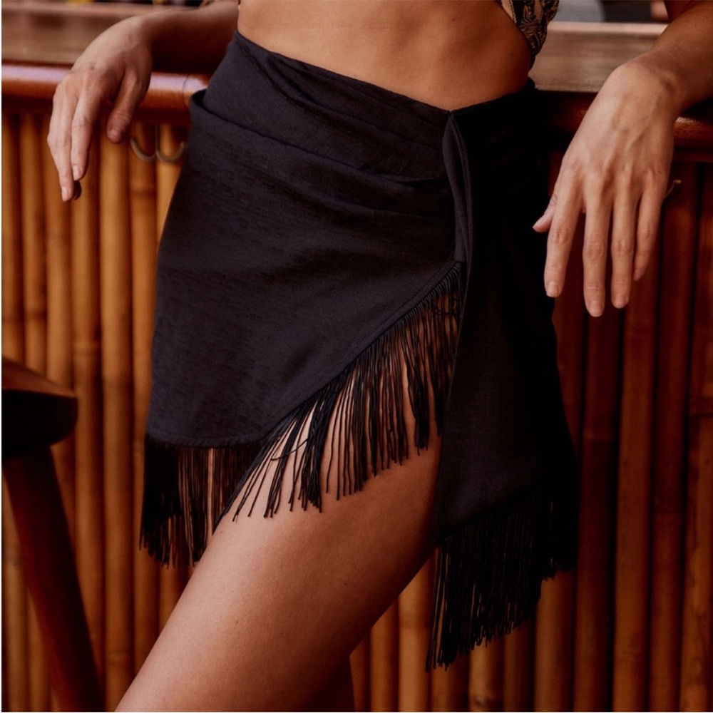 Rosalina black fringe skirt